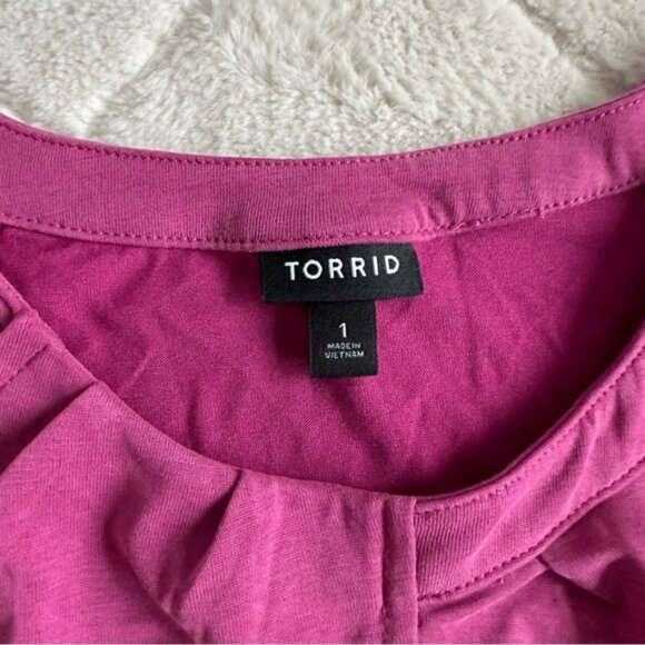 Torrid | Purple Knit Cupro High Neck Twist Top | Size 1X - Picture 5 of 10